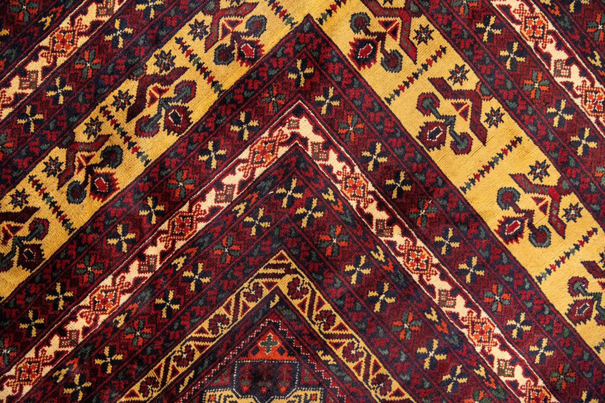 15' 8 x 19' 6 Hand Knotted Afghan Ersari Wool Rug