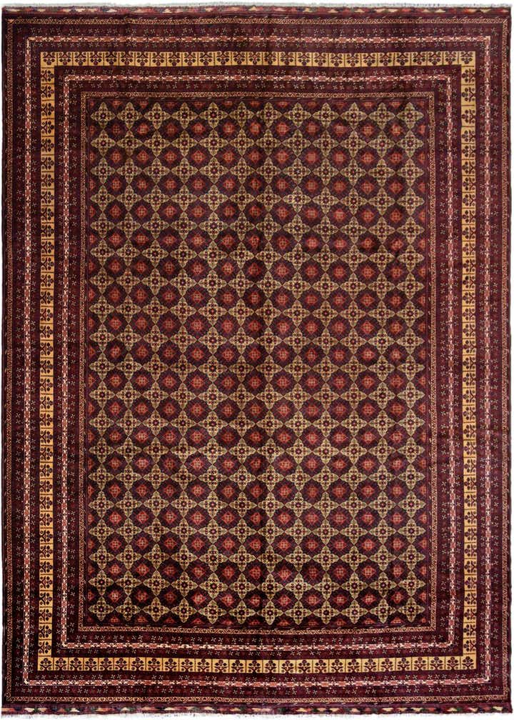 15' 8 x 19' 6 Hand Knotted Afghan Ersari Wool Rug