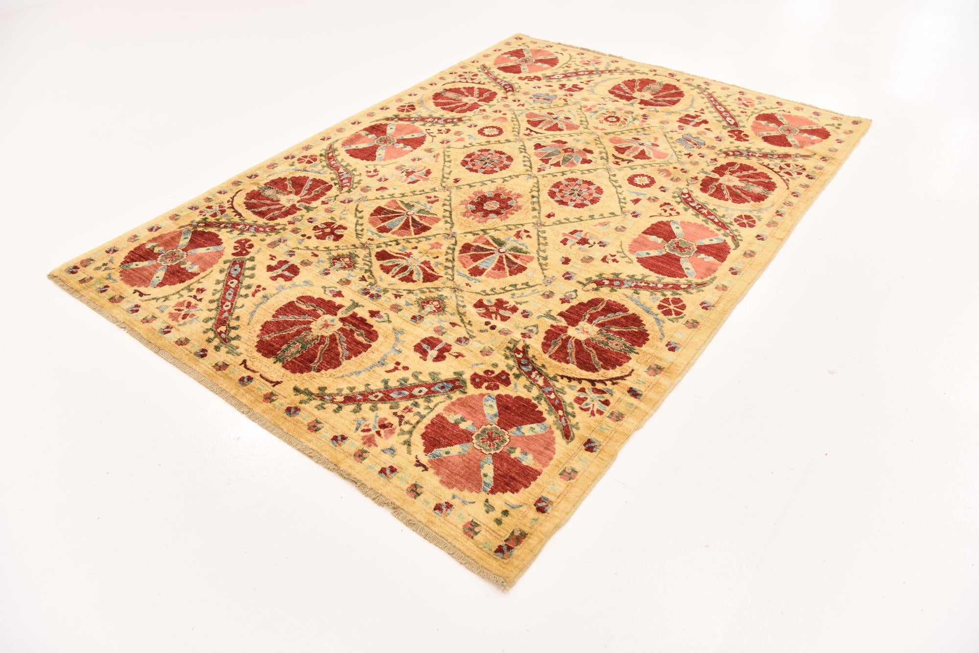 5' 8 x 8' Hand Knotted Ariana Ziegler Oriental Rug