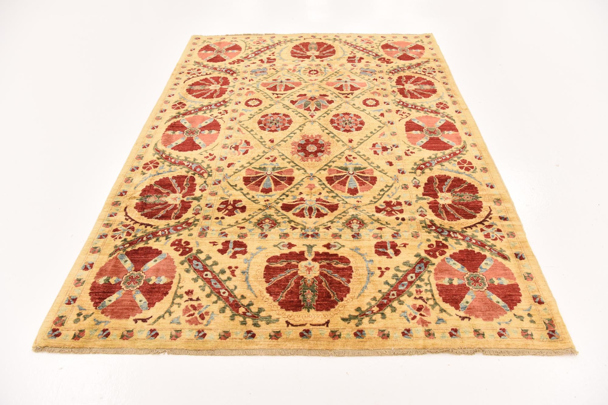 5' 8 x 8' Hand Knotted Ariana Ziegler Oriental Rug