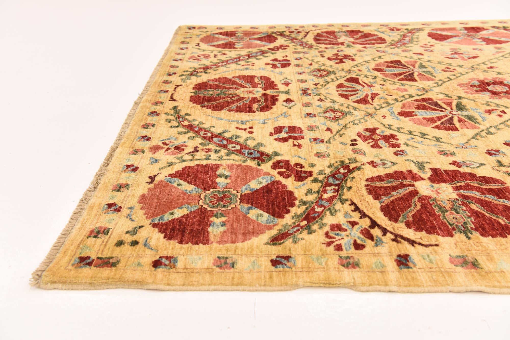 5' 8 x 8' Hand Knotted Ariana Ziegler Oriental Rug