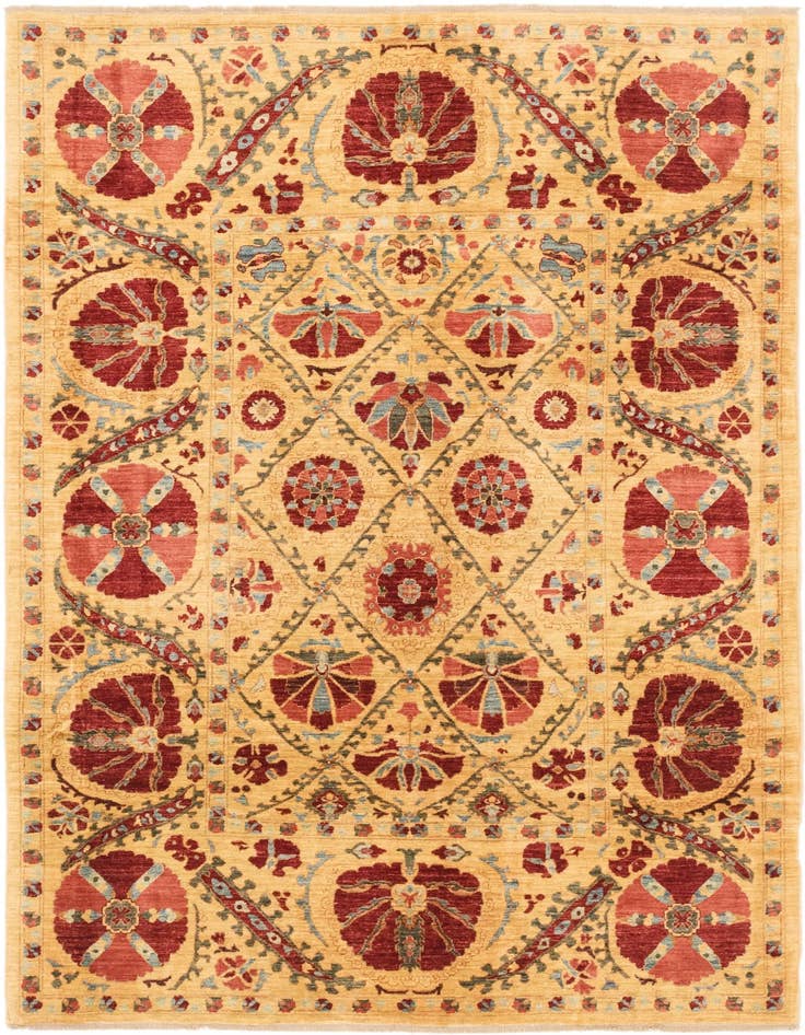 Detail image of 5' 8 x 8' Hand Knotted Ariana Ziegler Oriental Rug