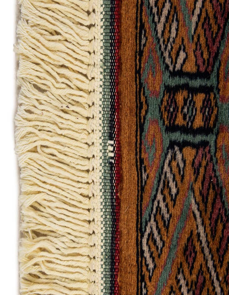 Detail image of 3' 2 x 4' 11  Hand Knotted Bokhara Oriental Wool Rug