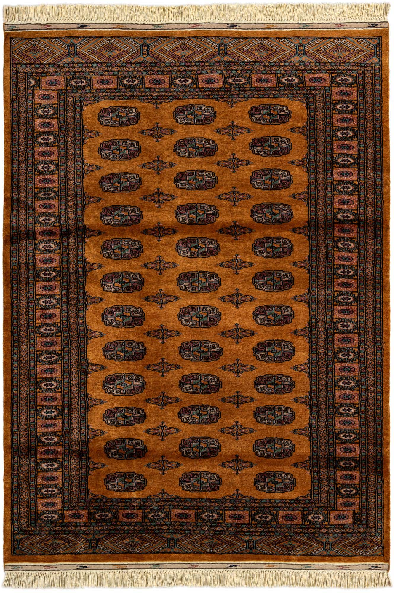 4' 6 x 6' 2 Hand Knotted Bokhara Wool Rug