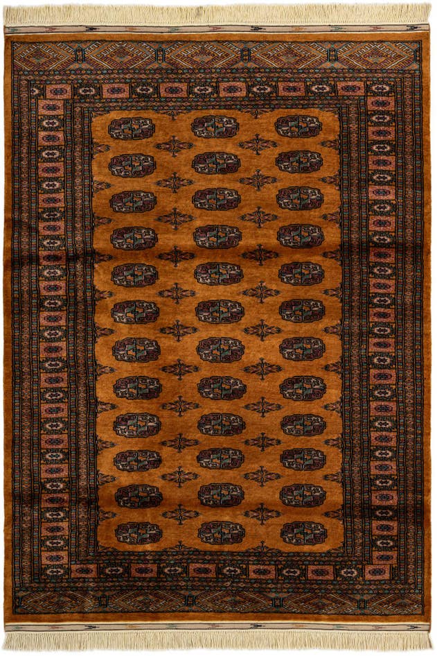 Detail image of 4' 6 x 6' 2 Hand Knotted Bokhara Wool Rug