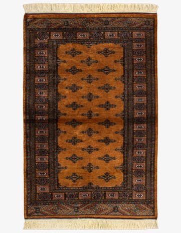 3' 2 x 4' 11 Hand Knotted Bokhara Oriental Wool Rug