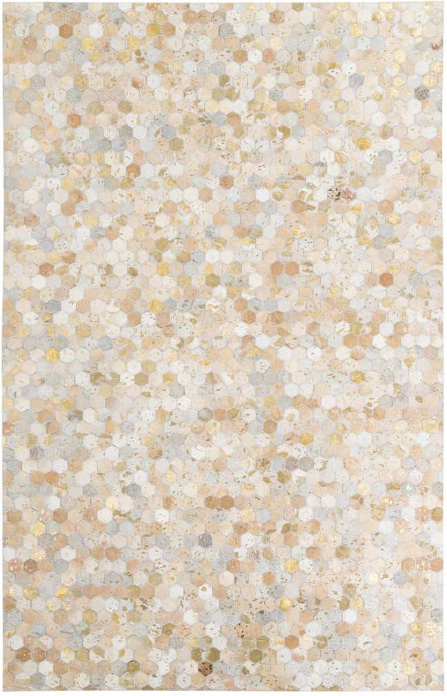 5' 2 x 8' Cowhide Leather Rug