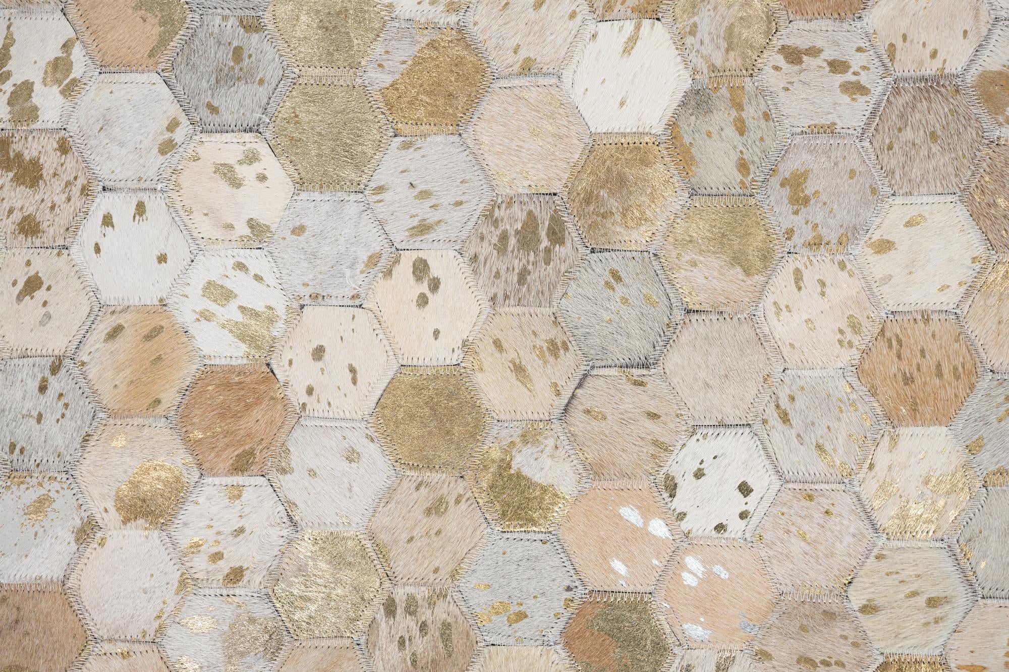 5' 2 x 8' Cowhide Leather Rug