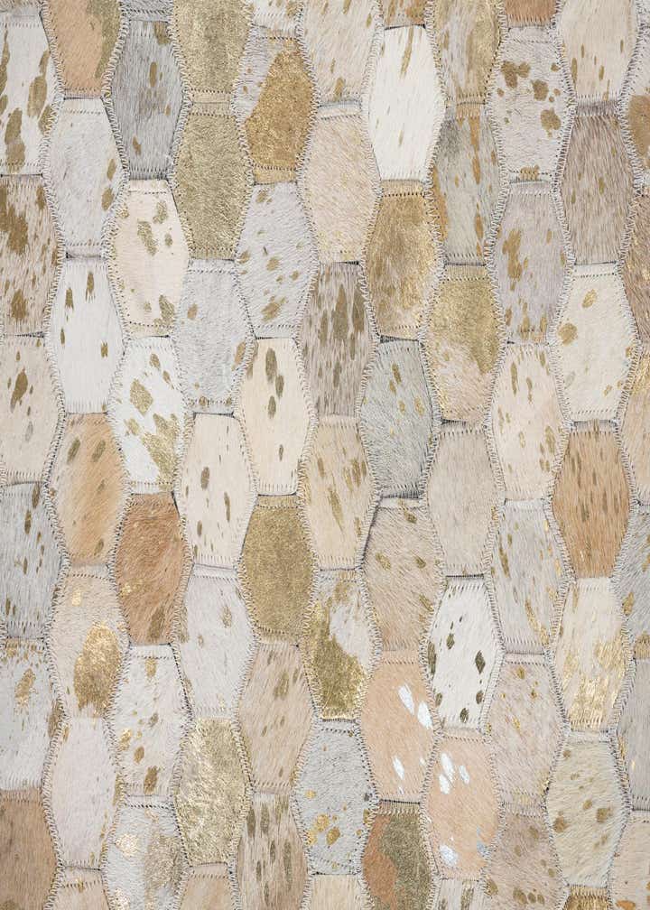 5' 2 x 8' Cowhide Leather Rug