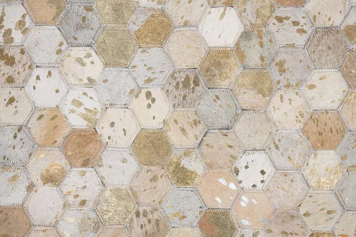 5' 2 x 8' Cowhide Leather Rug