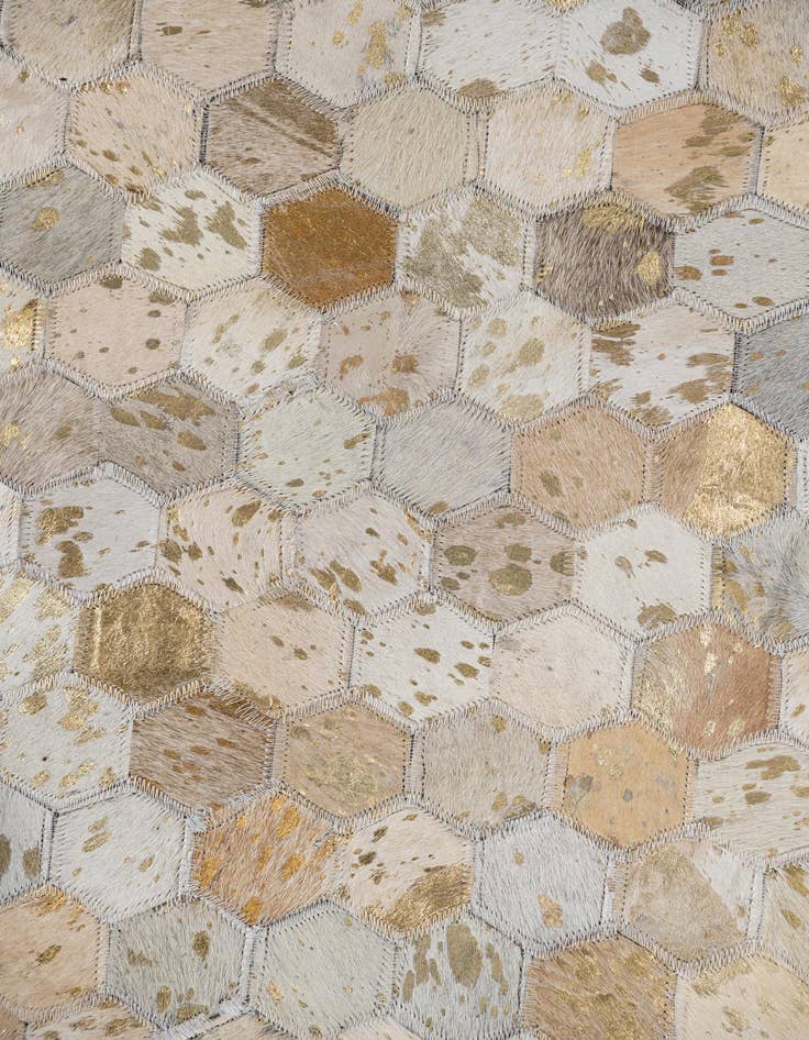 Detail image of 5' 2 x 8' Cowhide Leather Rug