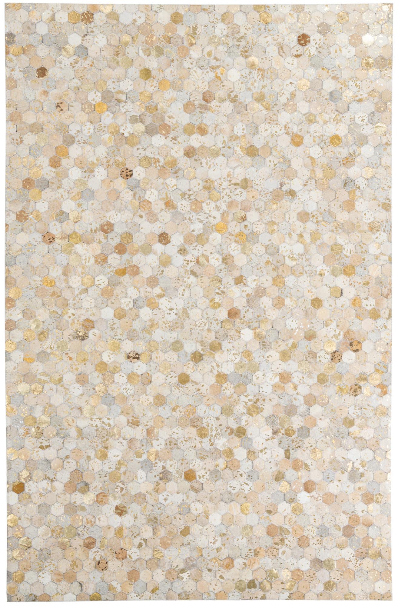 5' 2 x 8' Cowhide Leather Rug