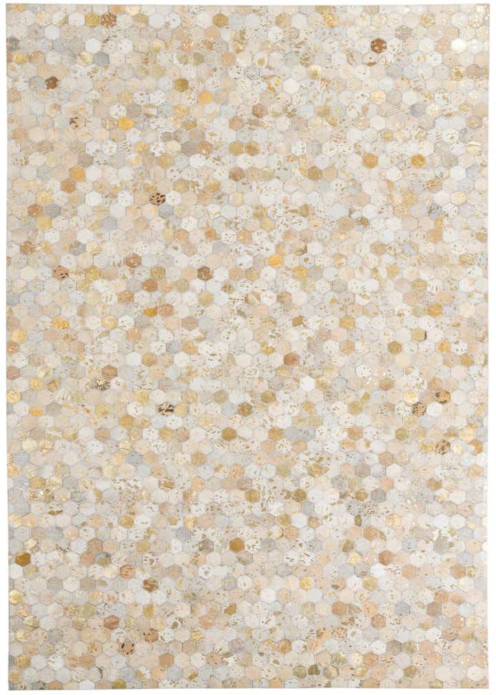5' 2 x 8' Cowhide Leather Rug