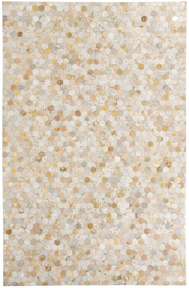 5' 2 x 8' Cowhide Leather Rug