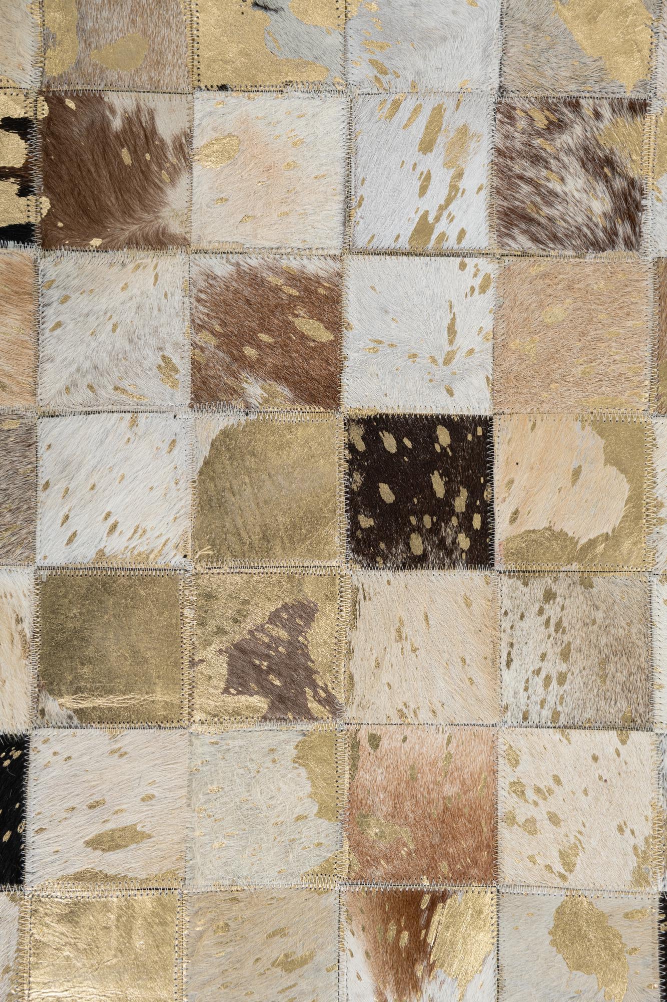 5' 1 x 8' Cowhide Leather Rug