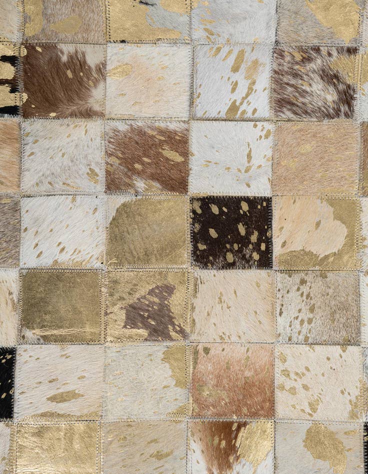 Detail image of 5' 1 x 8' Cowhide Leather Rug