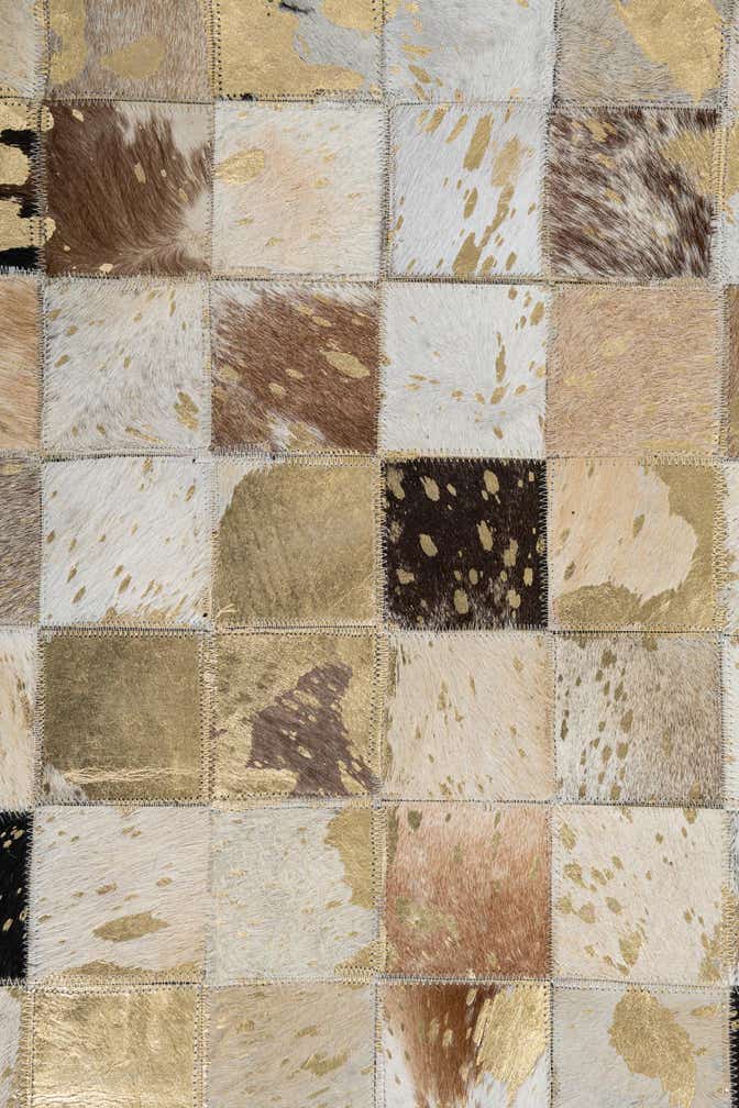 5' 1 x 8' Cowhide Leather Rug