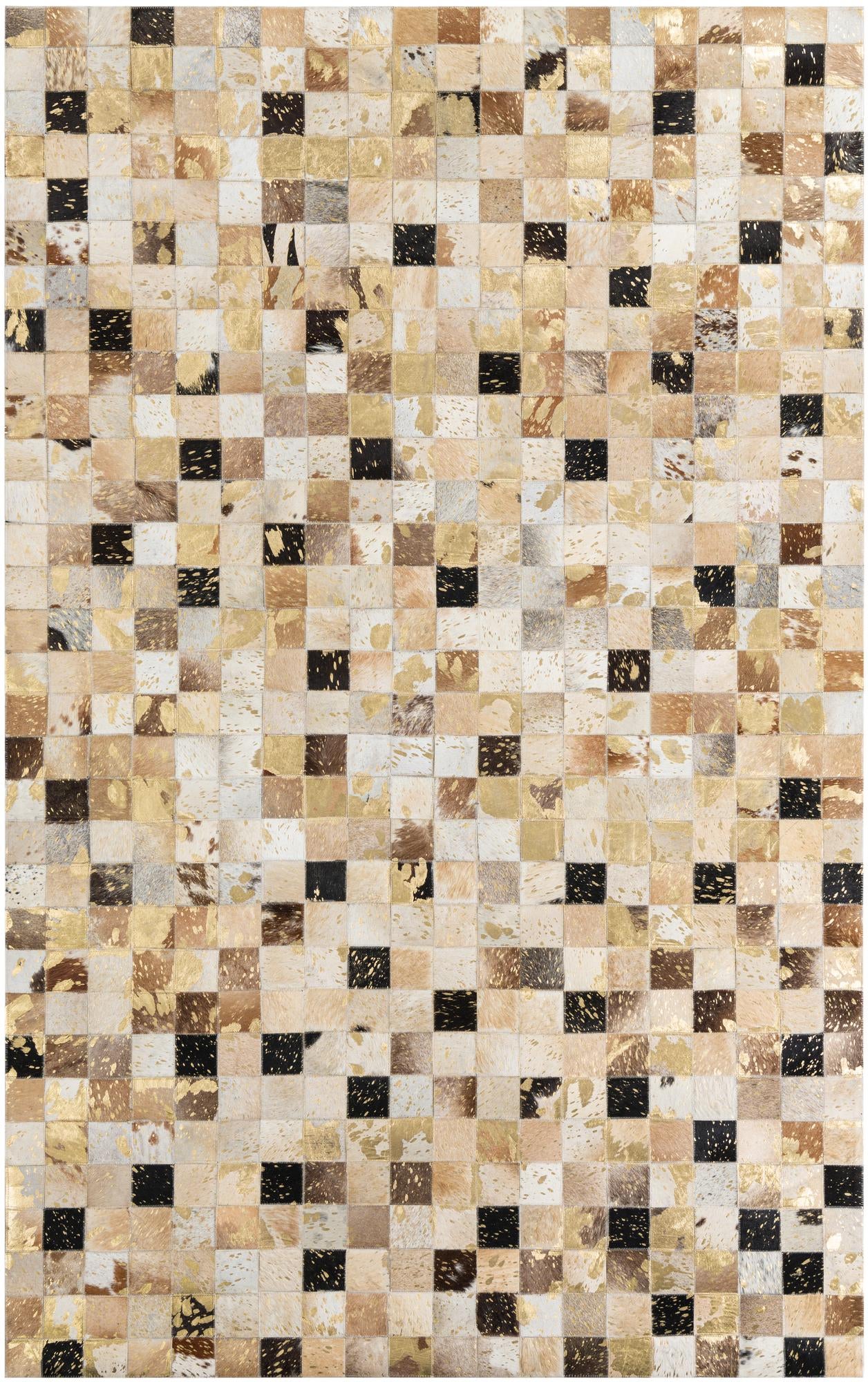 5' 1 x 8' Cowhide Leather Rug