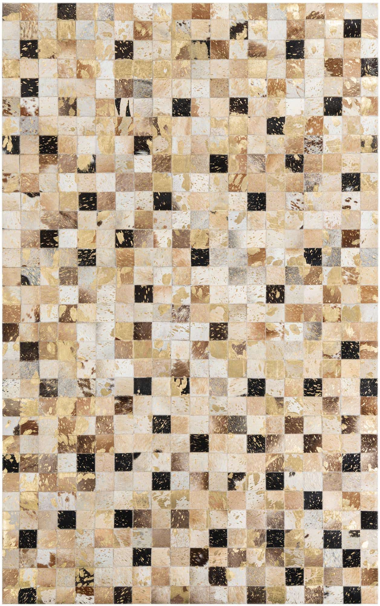 5' 1 x 8' Cowhide Leather Rug