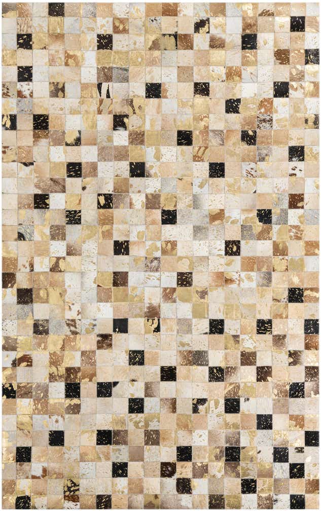 5' 1 x 8' Cowhide Leather Rug