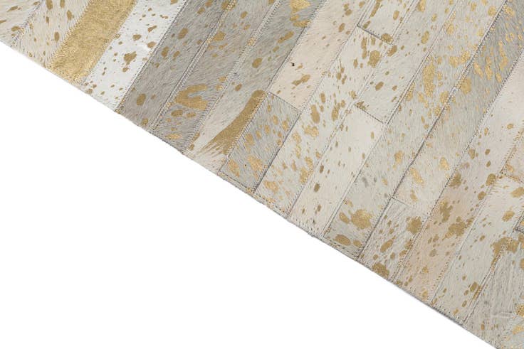 Detail image of 5' 1 x 8' Cowhide Leather Rug