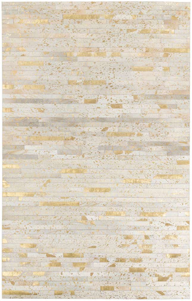 5' 1 x 8' Cowhide Leather Rug