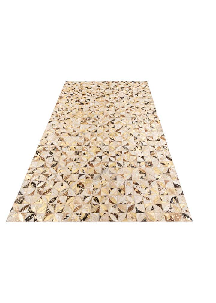 5' x 7' 9 Cowhide Leather Rug