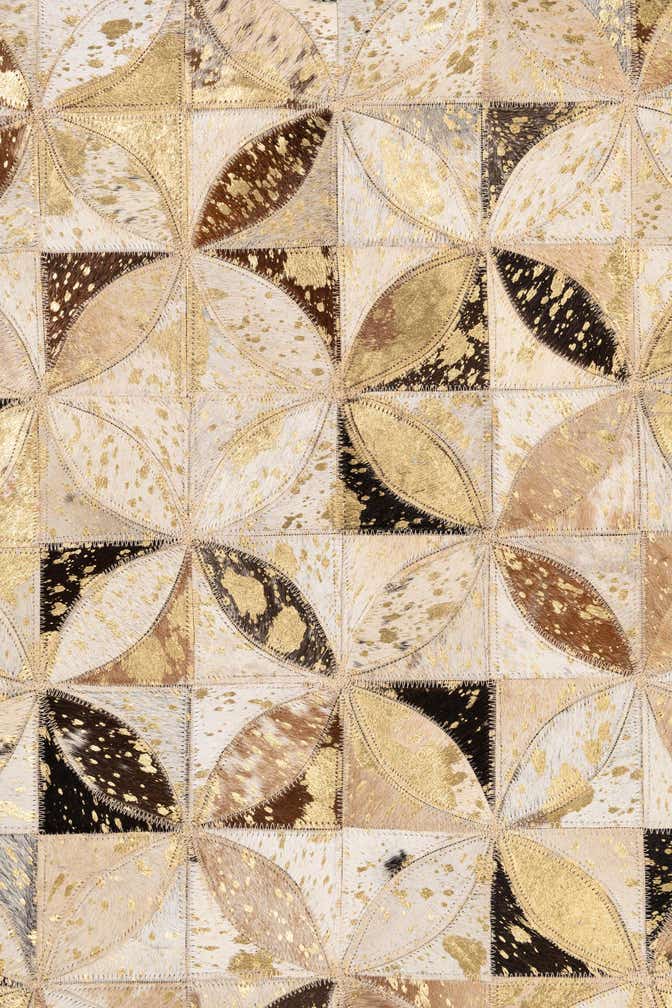 5' x 7' 9 Cowhide Leather Rug