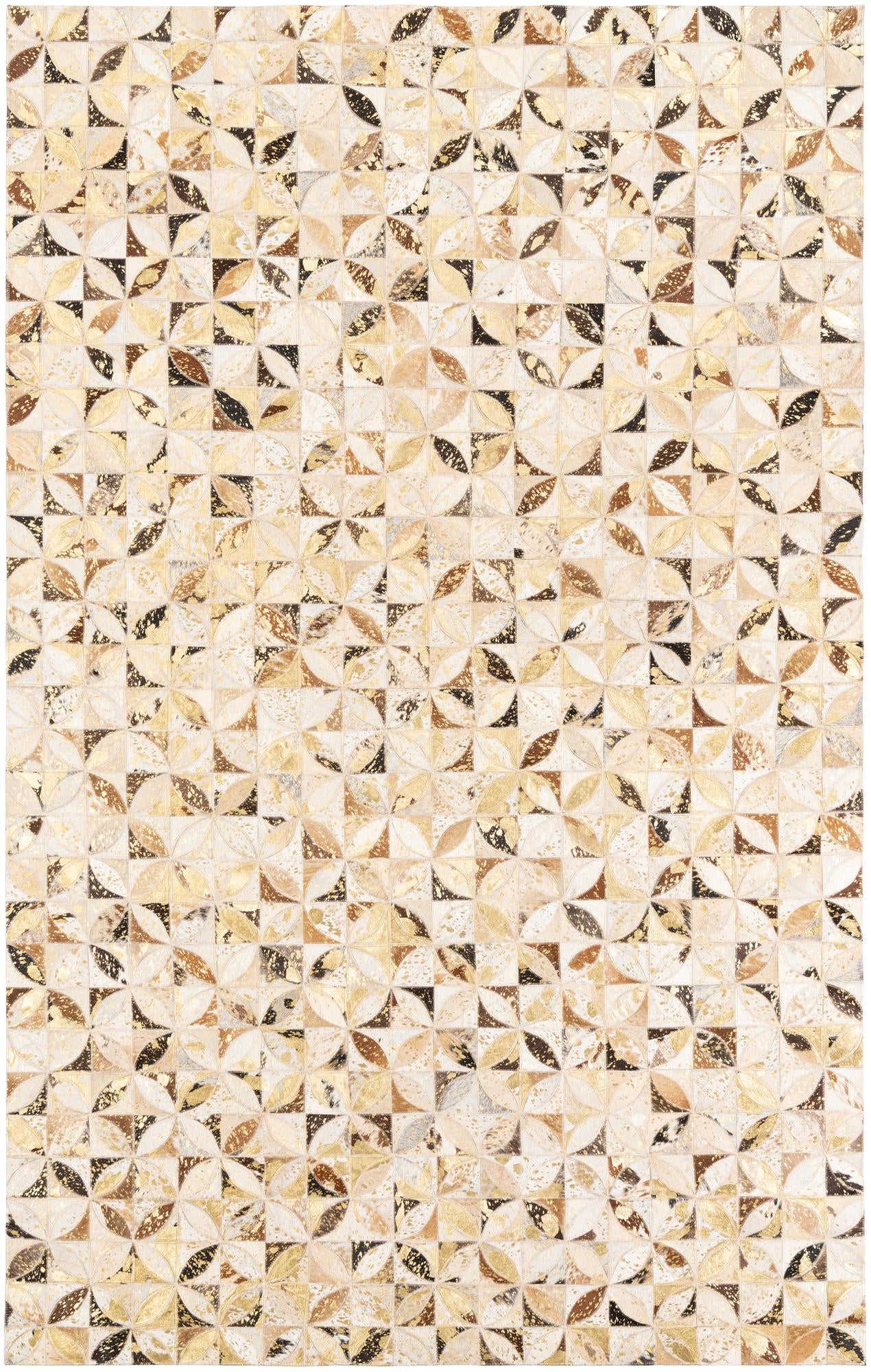5' x 7' 9 Cowhide Leather Rug