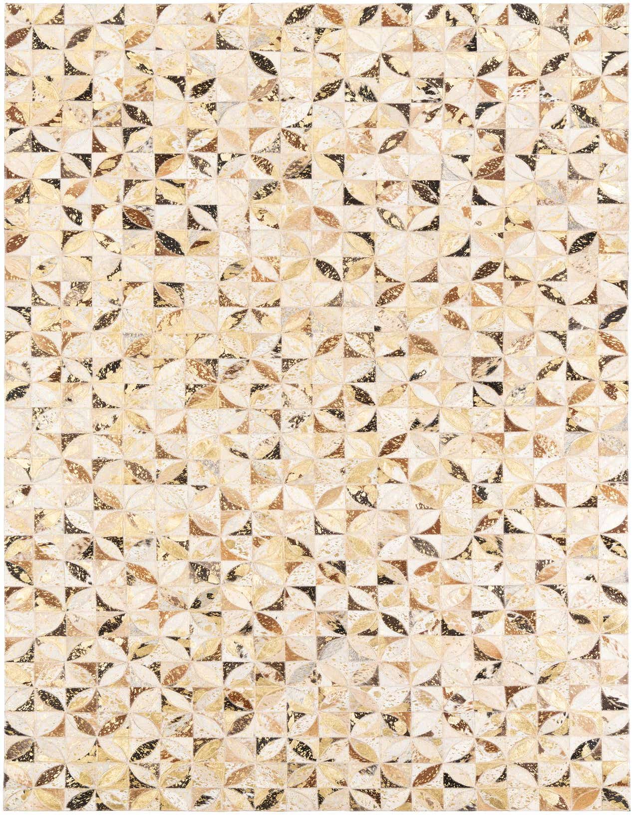5' x 7' 9 Cowhide Leather Rug