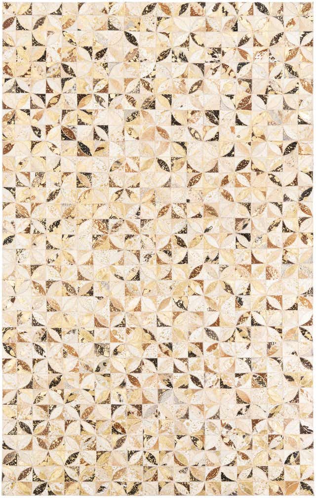 5' x 7' 9 Cowhide Leather Rug