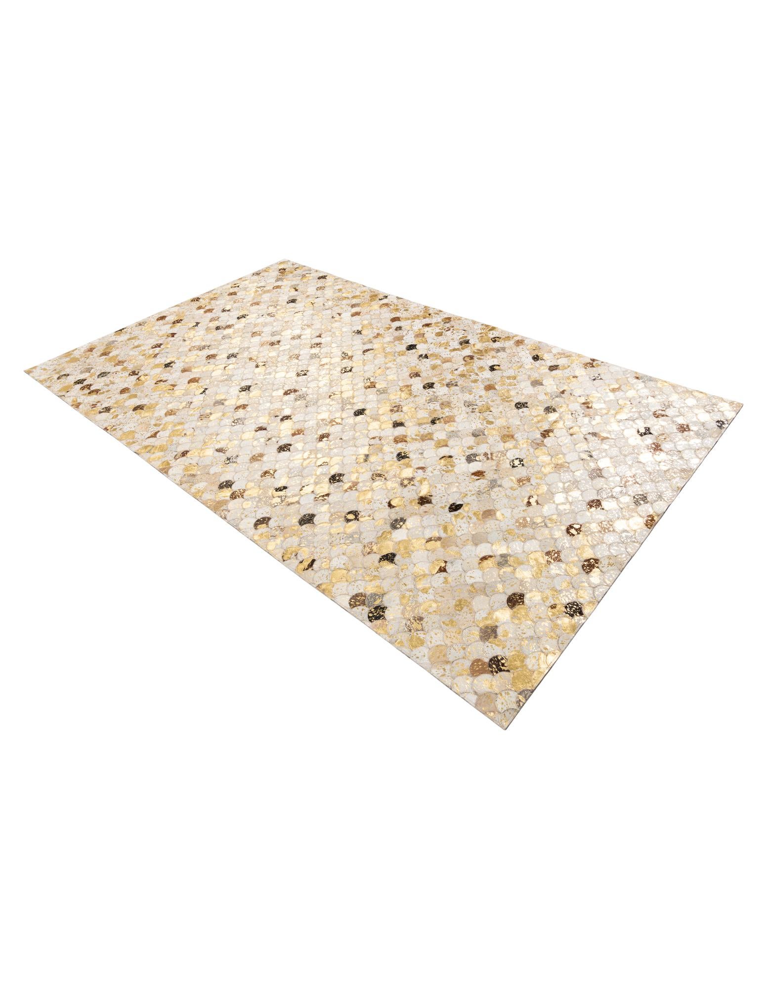 4' 10 x 8' Cowhide Leather Rug
