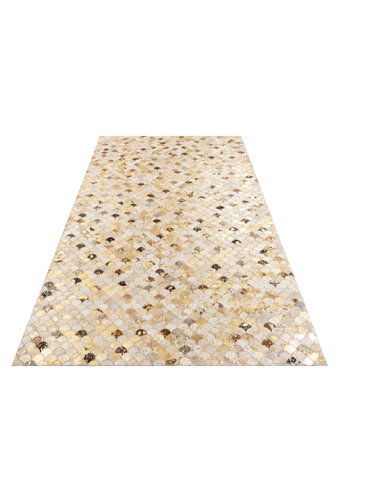 4' 10 x 8' Cowhide Leather Rug