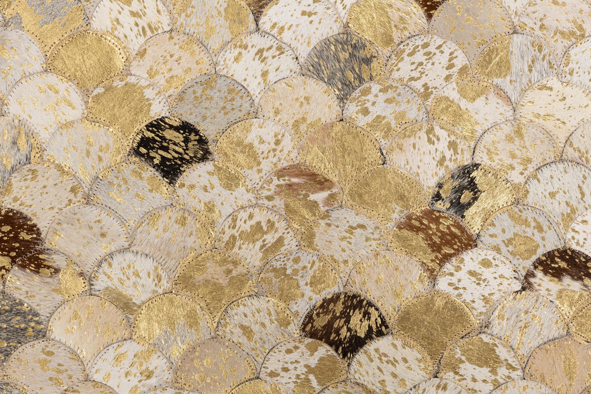 4' 10 x 8' Cowhide Leather Rug