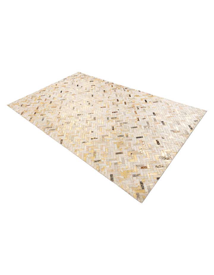 5' x 8' 2 Cowhide Leather Rug