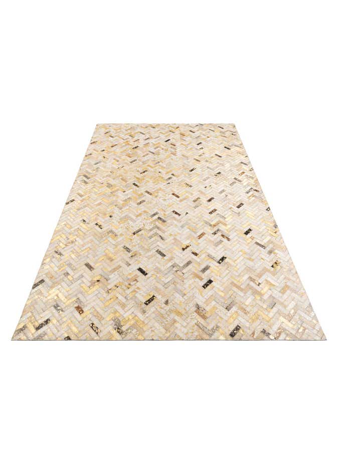 5' x 8' 2 Cowhide Leather Rug