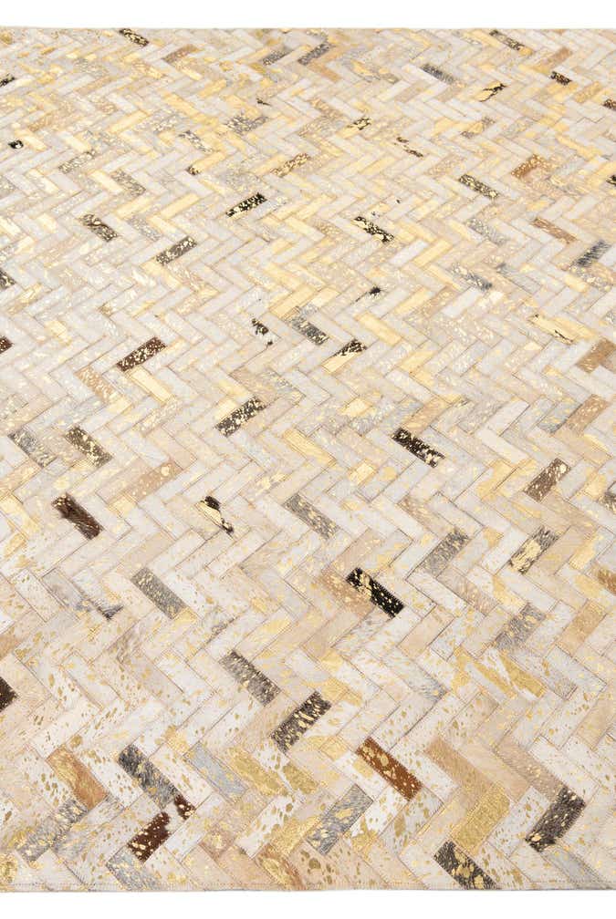 5' x 8' 2 Cowhide Leather Rug