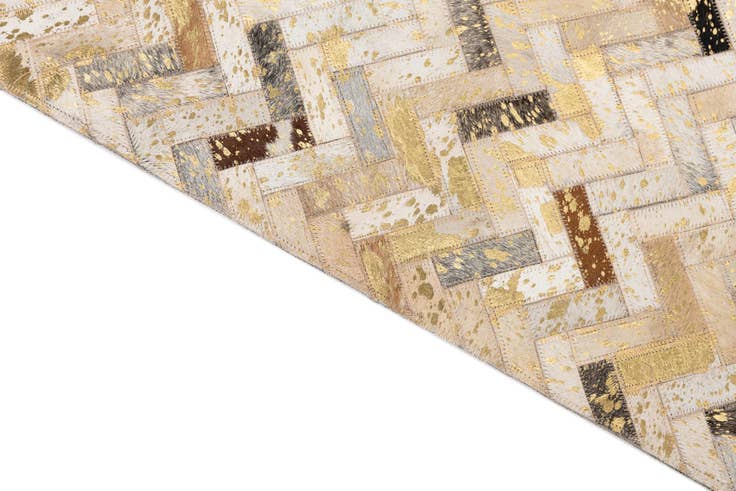 Detail image of 5' x 8' 2 Cowhide Leather Rug
