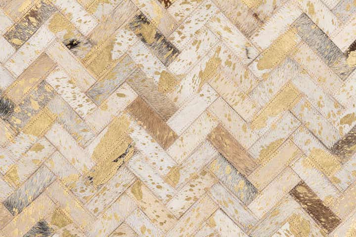 5' x 8' 2 Cowhide Leather Rug