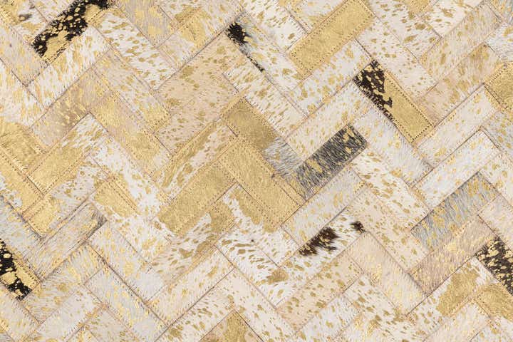 5' x 8' 2 Cowhide Leather Rug