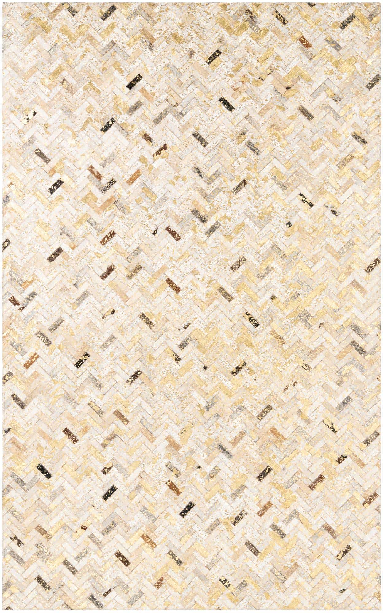 5' x 8' 2 Cowhide Leather Rug