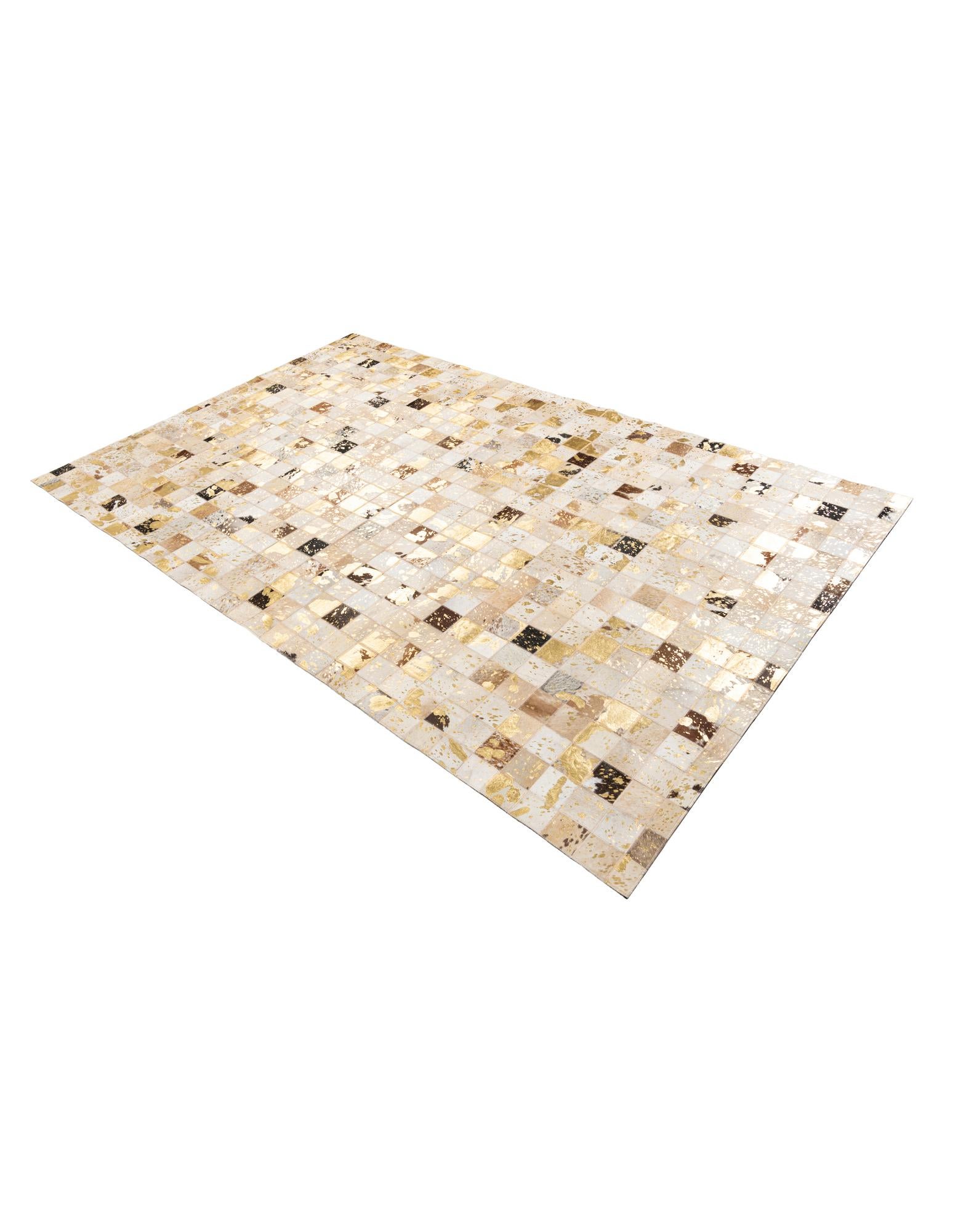 4' 10 x 8' Cowhide Leather Rug