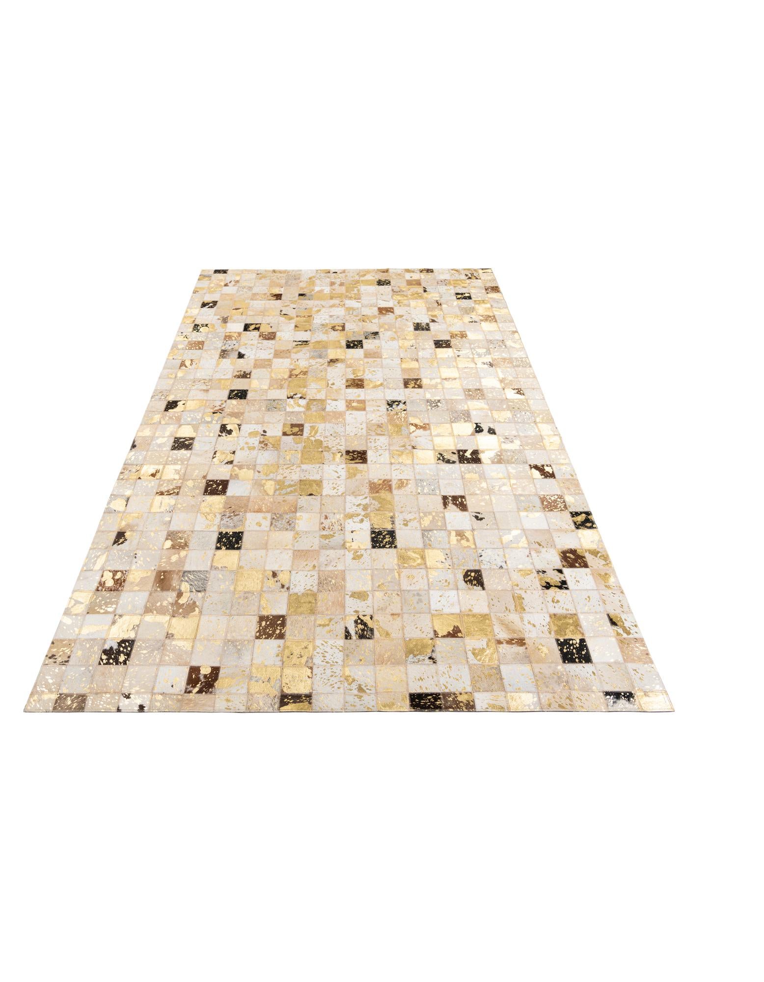 4' 10 x 8' Cowhide Leather Rug