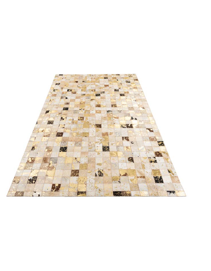 Detail image of 4' 10 x 8' Cowhide Leather Rug