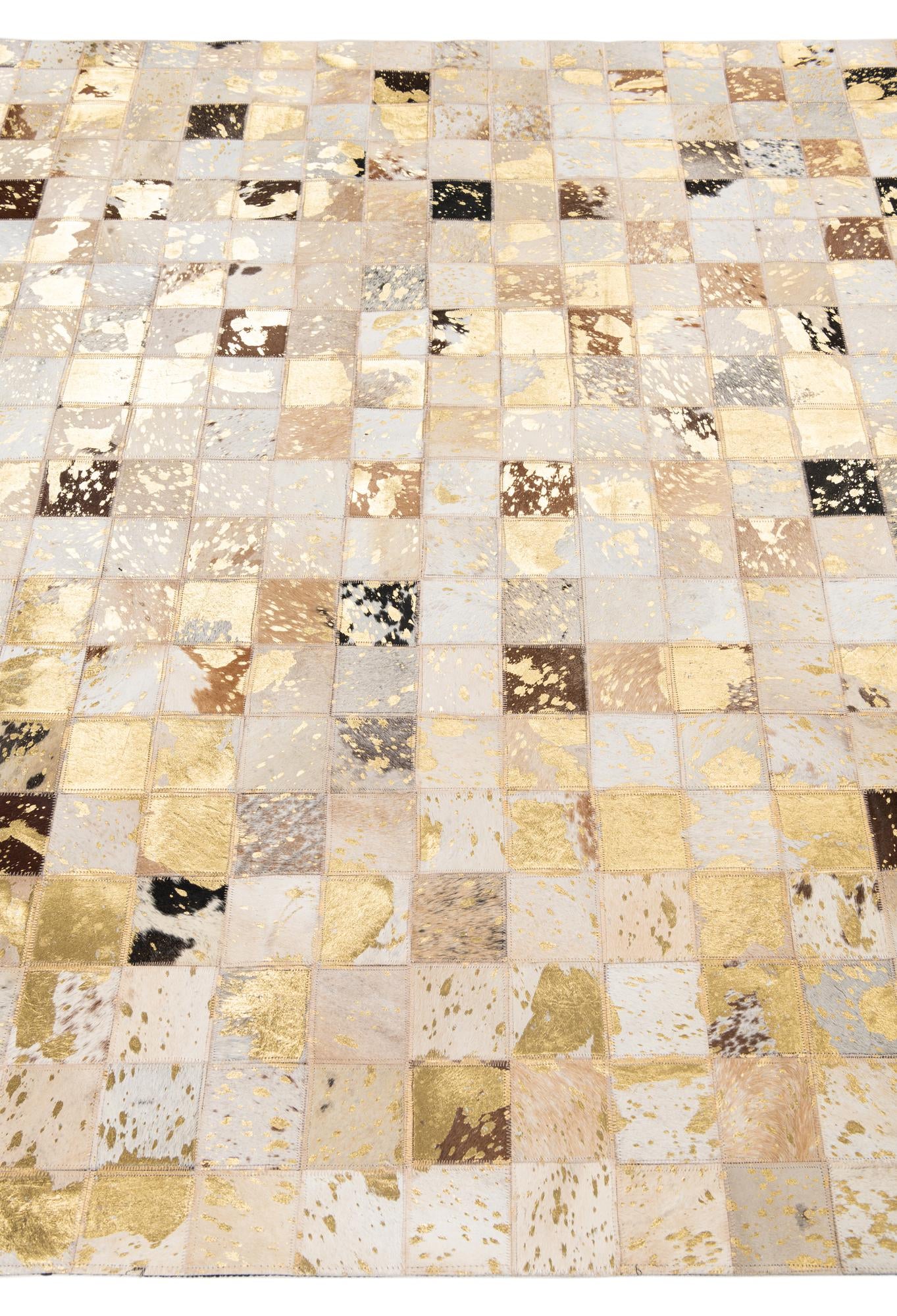 4' 10 x 8' Cowhide Leather Rug