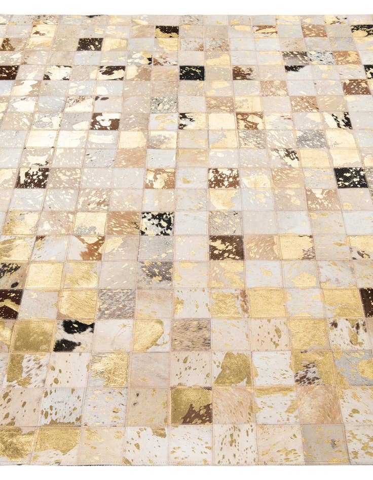 Detail image of 4' 10 x 8' Cowhide Leather Rug