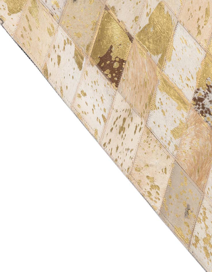 Detail image of 4' 10 x 8' Cowhide Leather Rug