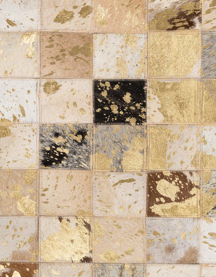 Detail image of 4' 10 x 8' Cowhide Leather Rug