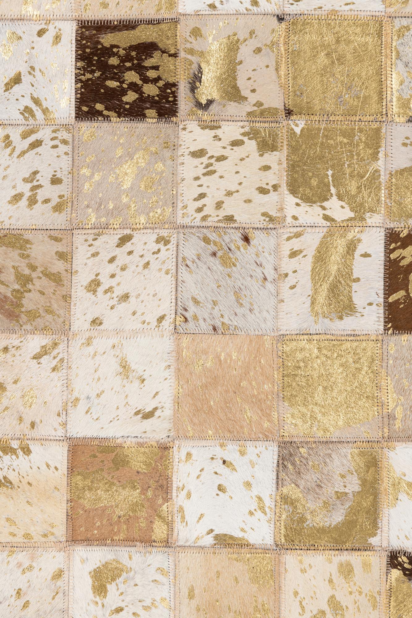 4' 10 x 8' Cowhide Leather Rug