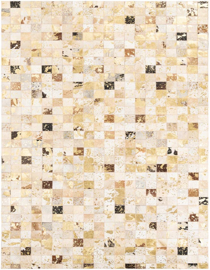 Detail image of 4' 10 x 8' Cowhide Leather Rug